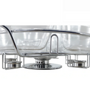 Rechaud Giratório Com 6 Compartimentos Aço Inox e Vidro 52cm