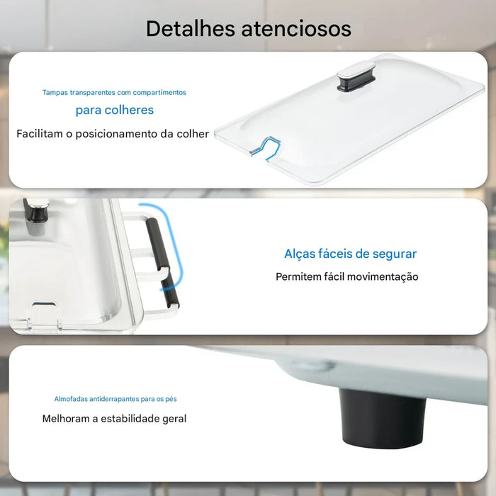 Bandeja de Aquecimento Elétrica Aquecedor de Alimentos Servidor Buffet 450W